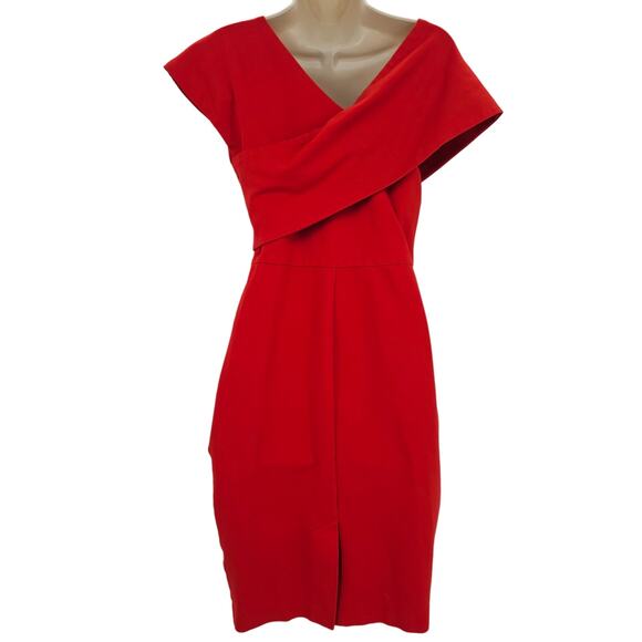Elliatt Womans size M Red One Shoulder Popover Mini Dress Drop Shoulder Bodycon - Picture 4 of 8